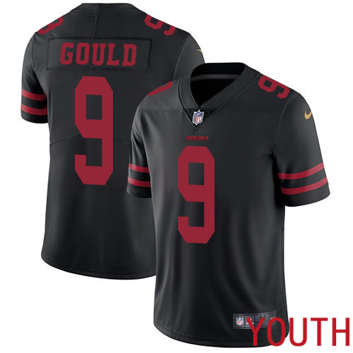 San Francisco 49ers Limited Black Youth Robbie Gould Alternate NFL Jersey #9 Vapor Untouchable->youth nfl jersey->Youth Jersey